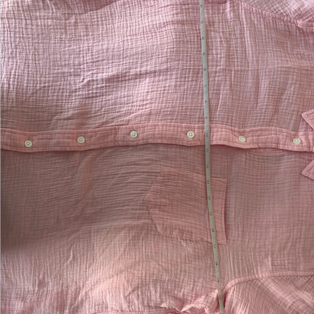 J. Crew Resort Pink Cotton Gauze Shirt size 14
